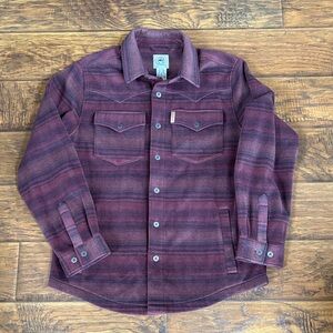 Cinch Men's Maroon Striped Shirt Jacket